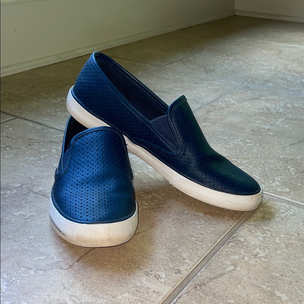 Sperry Women's Dark Blue Perforated Slip-On Sneakers